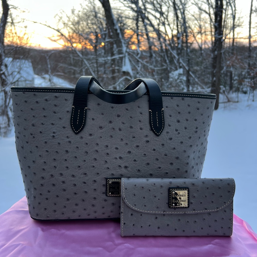 Dooney & Bourke Gray Tote and Wallet Set